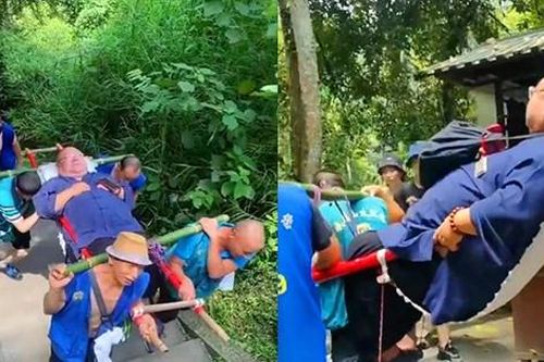 Du khách chi 78 triệu đồng thuê 9 người khiêng lên núi ngắm cảnh