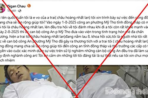 Thông tin sai sự thật về Công an phường Mỹ Tho trên không gian mạng