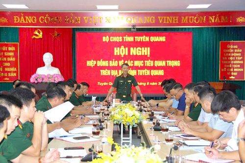 Bộ CHQS tỉnh hiệp đồng bảo vệ các mục tiêu quan trọng trên địa bàn tỉnh