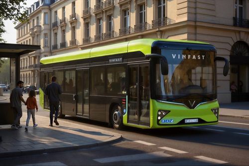 Lần đầu tiên xe bus điện của VinFast xuất hiện tại thị trường châu Âu