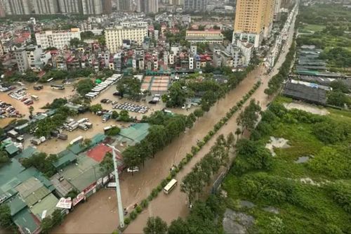 Những vị trí đang ngập úng ở các tuyến phố Hà Nội