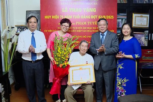 Lãnh đạo Hà Nội trao Huy hiệu Đảng cho nhạc sĩ Phạm Tuyên