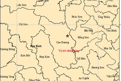 Động đất 3,6 độ tại xã Cao Dương, tỉnh Phú Thọ