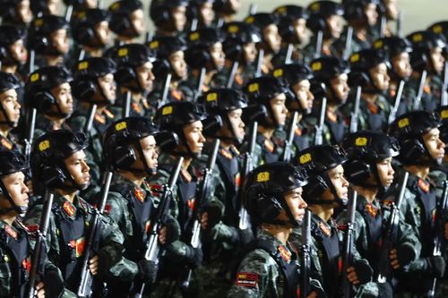 Các khối diễu binh, xe đặc chủng của lực lượng Công an