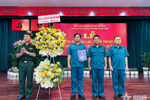 Ra mắt Câu lạc bộ võ thuật Ban CHQS phường Xuân Hòa