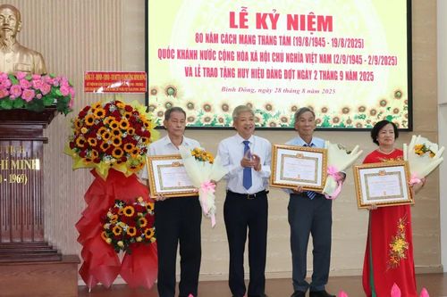 Phường Bình Đông và phường Khánh Hội trao Huy hiệu Đảng đợt 2-9