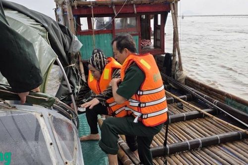 Kịp thời cứu hộ 3 ngư dân bị lật bè mảng