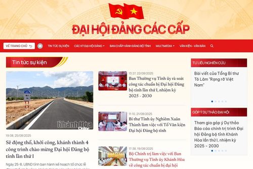 Ra mắt Chuyên trang Đại hội Đảng các cấp nhiệm kỳ 2025-2030 trên Báo Khánh Hòa điện tử