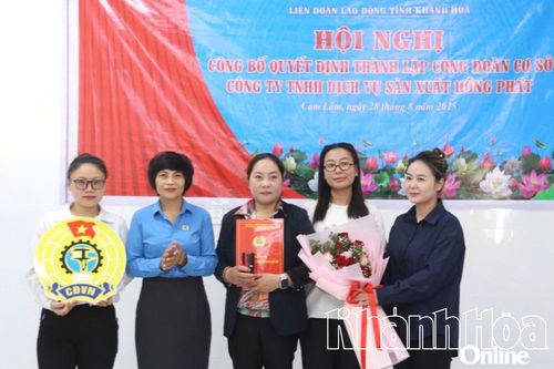 Thành lập Công đoàn cơ sở Công ty TNHH Dịch vụ sản xuất Hồng Phát