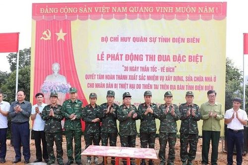 Điện Biên: Thi đua '30 ngày thần tốc hoàn thành làm nhà cho người dân vùng lũ'