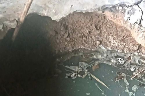 'Hố tử thần' sâu không thấy đáy đột ngột xuất hiện giữa sân, cả nhà hoảng hốt
