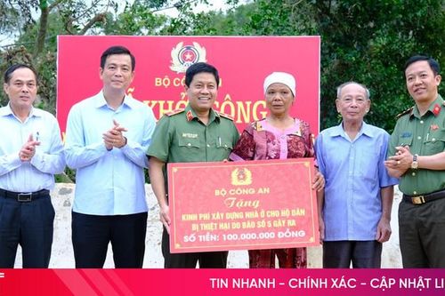 Bộ Công an xây nhà mới cho hộ dân bị thiệt hại nặng trong bão số 5