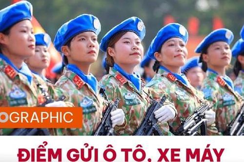 Infographic: Danh sách mới nhất các điểm gửi xe xem diễu binh, diễu hành Quốc khánh 2/9