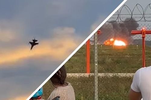Tiêm kích F-16 của Ba Lan bốc cháy như quả cầu lửa ngay khi hạ cánh