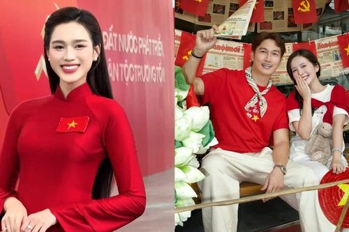 Ngắm trang phục yêu nước của dàn sao Việt: Đỗ Thị Hà rực rỡ, Ngọc Huyền dễ thương