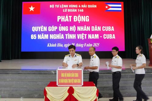 Lữ đoàn 146 và các đảo ở Trường Sa phát động ủng hộ nhân dân Cuba