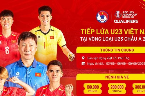 Mở bán vé trực tiếp các trận thi đấu Vòng loại giải Bóng đá U23 châu Á 2026 – Bảng C tại Phú Thọ