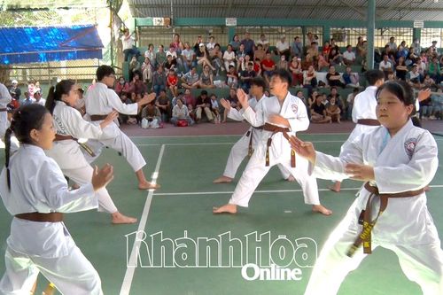 Hơn 300 võ sinh karatedo khu vực Diên Khánh tham dự kỳ thi lên cấp đai