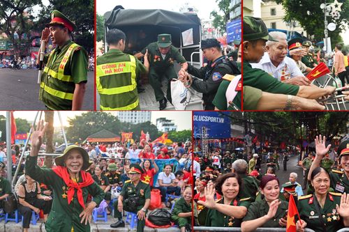 Công an Hà Nội dùng xe chuyên dụng, mở 'luồng xanh' đưa các cựu chiến binh vào chỗ ưu tiên chờ xem A80