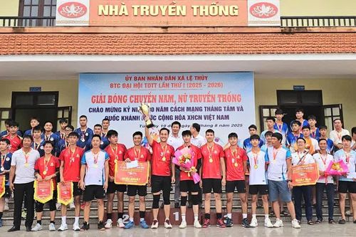Xã Lệ Thủy bế mạc giải bóng chuyền nam, nữ truyền thống năm 2025