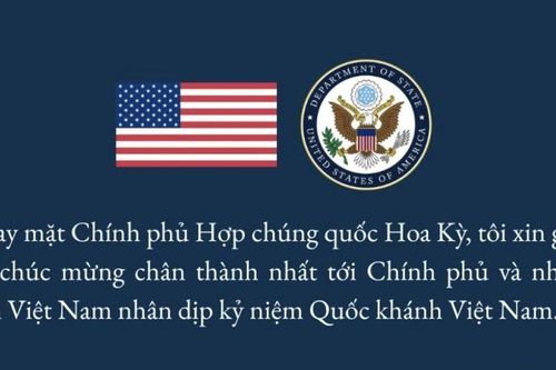 Ngoại trưởng Hoa Kỳ chúc mừng Việt Nam nhân dịp kỷ niệm 80 năm Quốc khánh