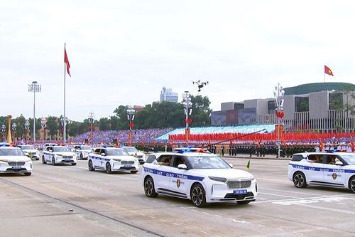 Các khối xe đặc chủng Công an nhân dân tại Lễ kỷ niệm 80 năm Cách mạng tháng Tám thành công và Quốc khánh 2/9