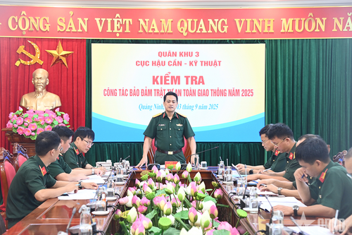 Cục Hậu cần-Kỹ thuật Quân khu 3 kiểm tra công tác bảo đảm trật tự, an toàn giao thông năm 2025