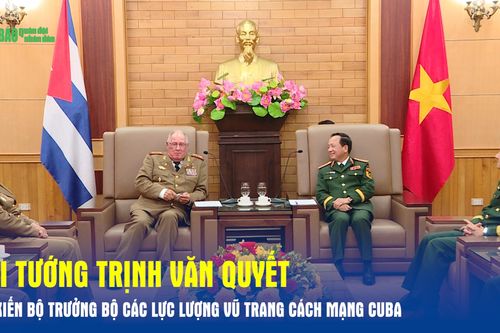 Đại tướng Trịnh Văn Quyết hội kiến Bộ trưởng Bộ các Lực lượng vũ trang cách mạng Cuba