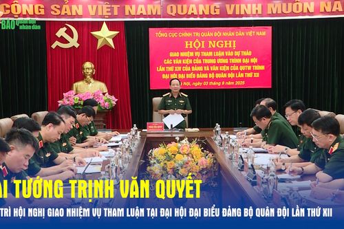 Đại tướng Trịnh Văn Quyết chủ trì hội nghị giao nhiệm vụ tham luận tại Đại hội đại biểu Đảng bộ Quân đội lần thứ XII