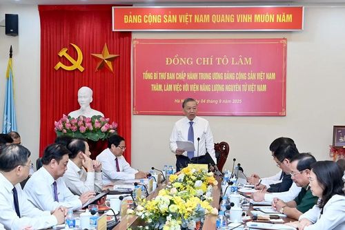 Tổng Bí thư Tô Lâm thăm, làm việc tại Viện Năng lượng nguyên tử Việt Nam