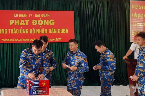 Lữ đoàn 171 hưởng ứng chương trình ủng hộ nhân dân Cuba