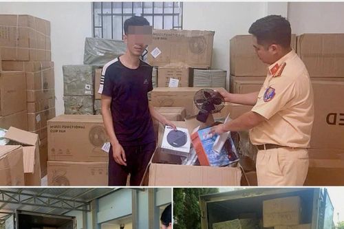 CSGT Hà Nội phát hiện xe tải chở gần 2.000 sản phẩm điện gia dụng không rõ nguồn gốc