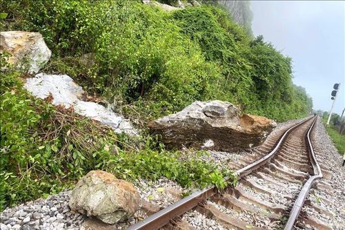 Đá lăn chặn đường tàu