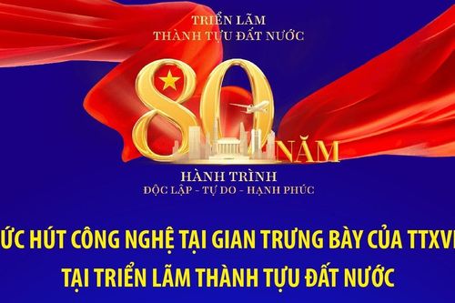Sức hút công nghệ tại gian trưng bày của TTXVN tại Triển lãm thành tựu đất nước