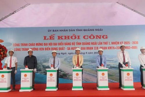 Quảng Ngãi: Khởi công Dự án đường ven biển Dung Quất - Sa Huỳnh