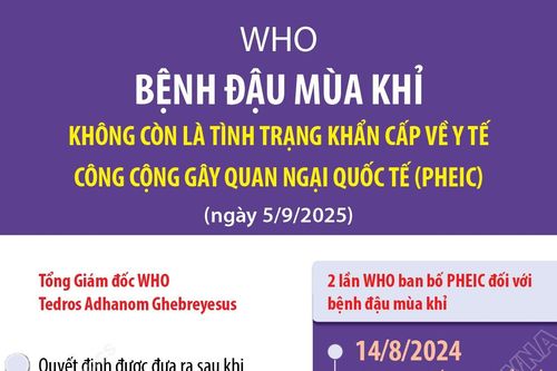 WHO: Bệnh đậu mùa khỉ không còn là tình trạng khẩn cấp về y tế công cộng gây quan ngại quốc tế (PHEIC)