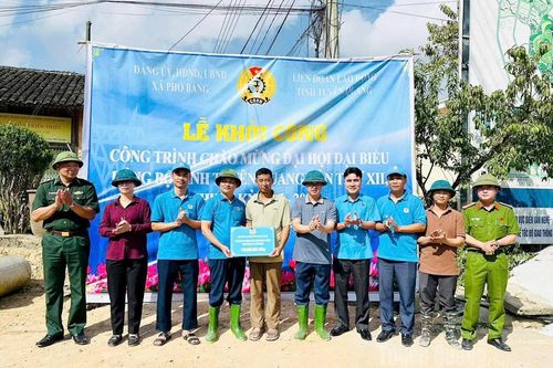 Lễ khởi công công trình đường giao thông nông thôn tại thôn Phố Bảng 1