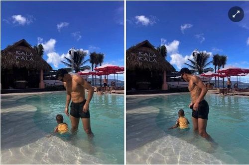 Thủ môn Bùi Tiến Dũng khoe cơ bụng ấn tượng