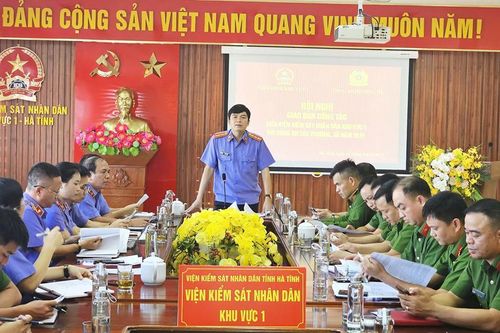 Hội nghị giao ban công tác đầu tiên giữa VKSND khu vực 1, tỉnh Hà Tĩnh và Công an 22 xã, phường