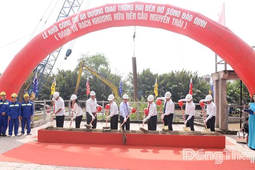 Khởi công Dự án Đường giao thông hai bên bờ sông Bảo Định chào mừng Đại hội Đảng bộ tỉnh Đồng Tháp lần thứ I, nhiệm kỳ 2025 - 2030