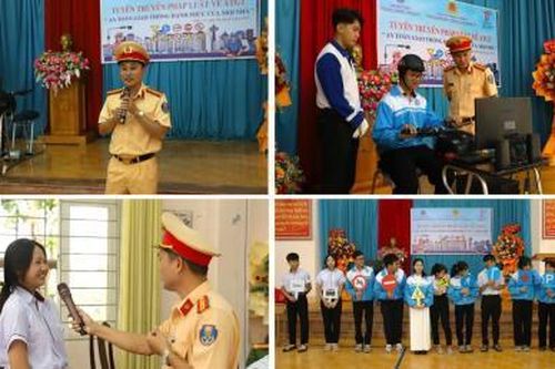 Tuyên truyền pháp luật về an toàn giao thông cho hơn 1.100 học sinh, giáo viên