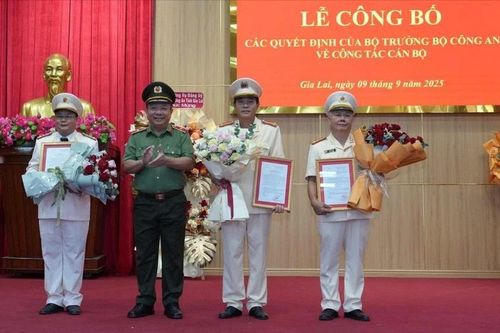 Công an Gia Lai công bố Quyết định bổ nhiệm cán bộ của Bộ trưởng Bộ Công an