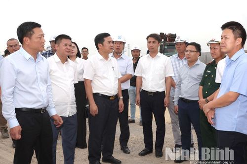 Đồng chí Phó Chủ tịch UBND tỉnh Nguyễn Cao Sơn kiểm tra tiến độ Dự án đầu tư xây dựng nút giao Phú Thứ và tuyến đường kết nối trên địa bàn phường Hà Nam