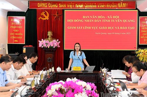 Ban Văn hóa - Xã hội HĐND tỉnh giám sát về tình hình thực hiện chính sách, pháp luật về giáo dục và đào tạo trên địa bàn tỉnh