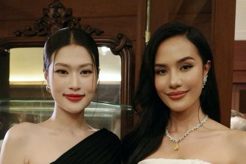 Hoa hậu Thiên Ân chung khung hình với Miss World 2025 Opal Suchata tại Thái Lan