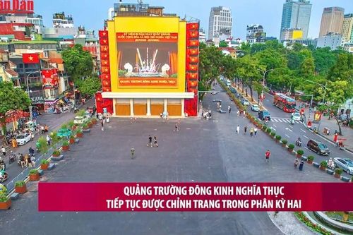 Quảng trường Đông Kinh Nghĩa Thục tiếp tục được chỉnh trang trong phân kỳ hai