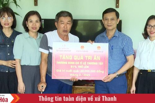 Trao quà tri ân 11 thương binh nặng trên địa bàn xã Thọ Lập