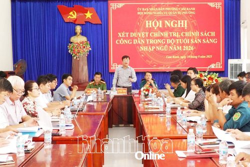 Phường Cam Ranh tổ chức xét duyệt chính trị, chính sách cho thanh niên nhập ngũ năm 2026