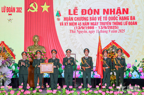 Lữ đoàn 382 đón nhận Huân chương Bảo vệ Tổ quốc hạng Ba