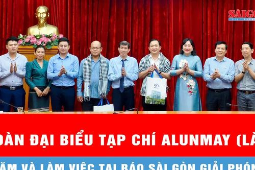 Đoàn đại biểu Tạp chí Alunmay (Lào) thăm và làm việc tại Báo Sài Gòn Giải Phóng